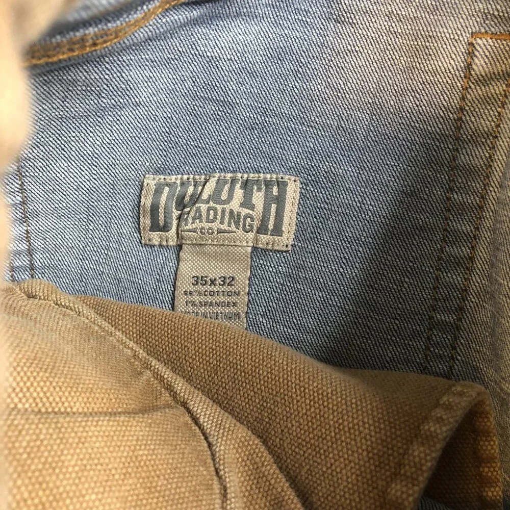 Duluth Trading Jeans Men 32x30 Blue Ballroom Double Flex Carpenter Work Stretch - Picture 3 of 10